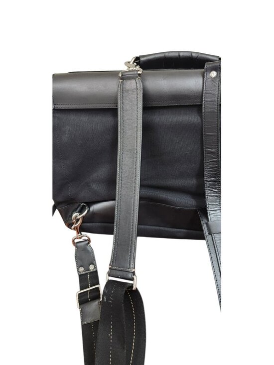 Sandqvist Jones Black Canvas Leather Convertible Backpack Messenger Laptop Bag main image 12